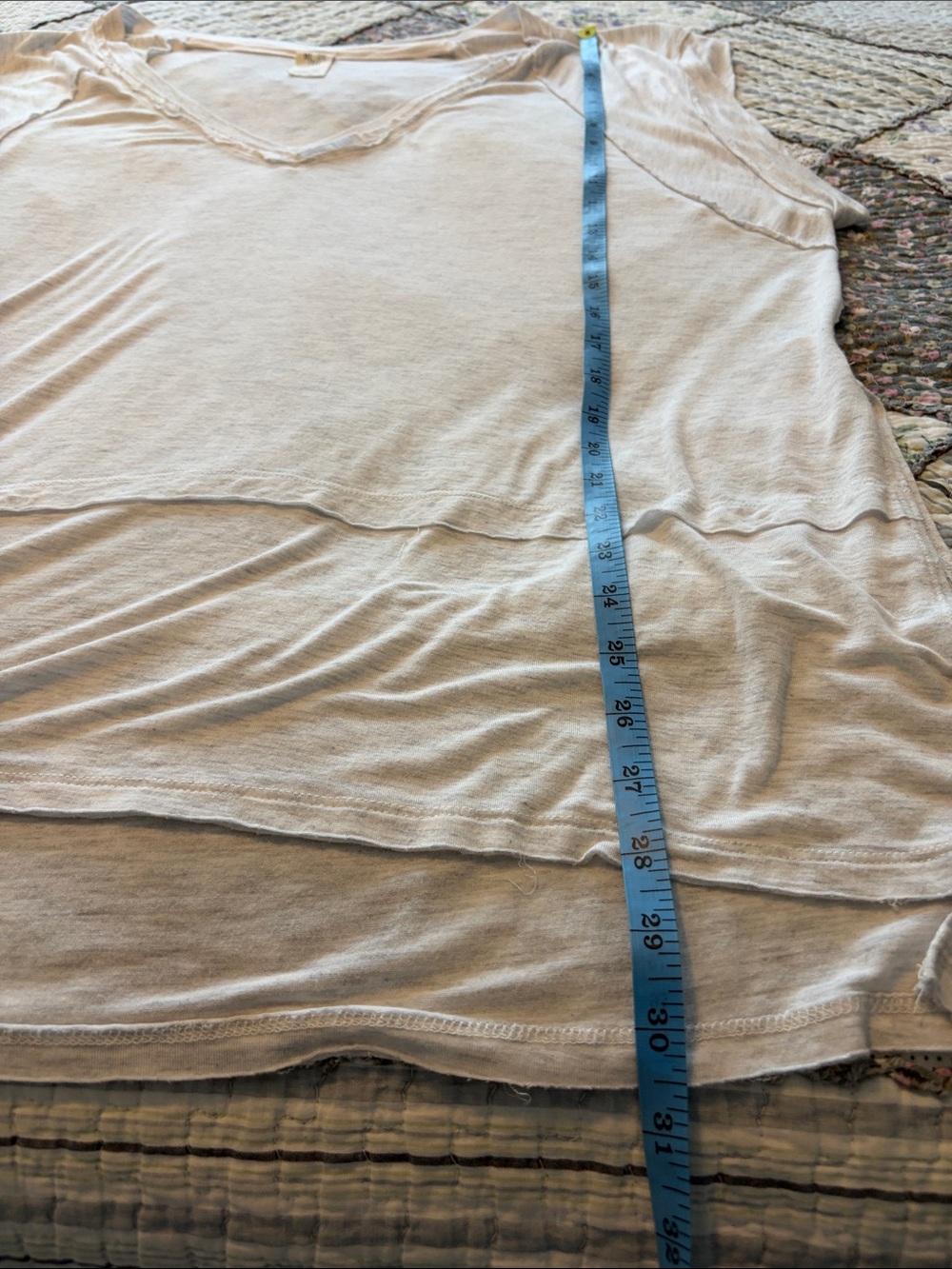 We The Free Relaxed V-Neck Tunic in Light Heathered Gray Draped, oversized - Picture 11 of 15